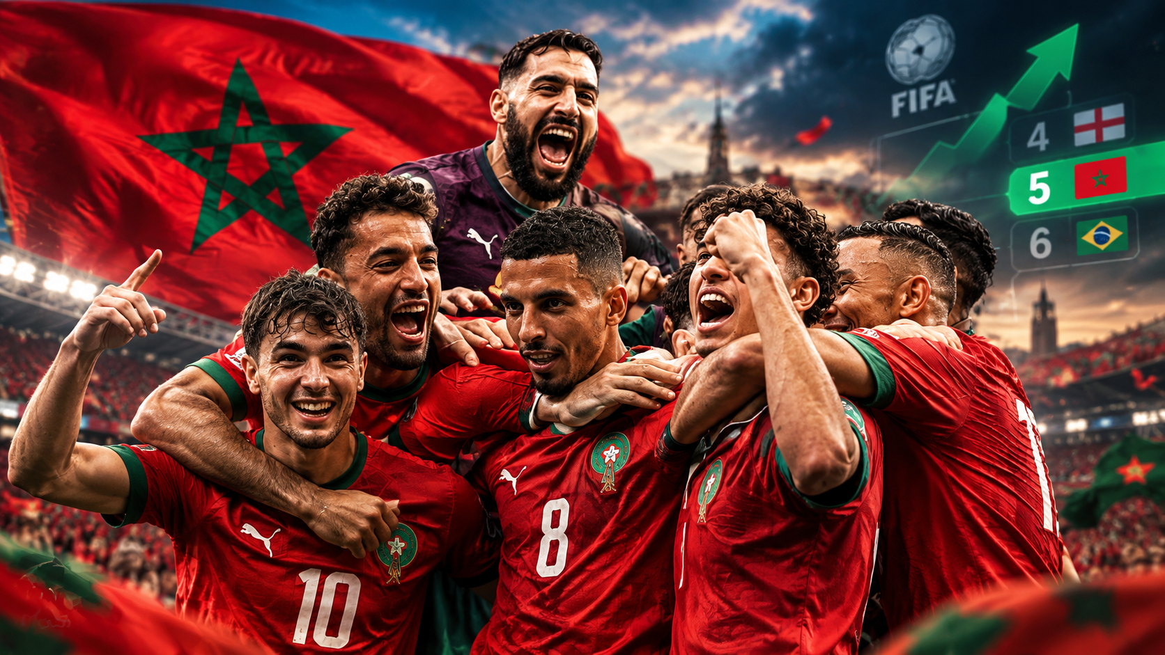 المغرب يصعد إلى أعلى تصنيف في تاريخه الكروي بعد تعادل البرازيل مع أستراليا
